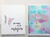 Watercolor smooching technique: cards