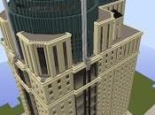 Réplica Minecraft rascacielos West Trade Building, Charlotte, Carolina Norte, Estados Unidos.