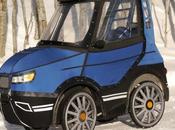bicicleta-coche PodRide, práctico vehículo para desplazarse ciudad nieve