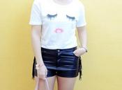 Camiseta pestañas labios