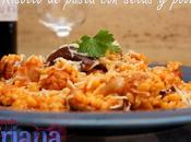Risotto pasta setas pollo