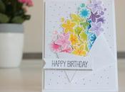 Rainbow flowers: birthday card