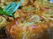 Caracolas hojaldre pesto