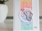 Blending with Clarity Stamp Brushes Rainbow card challenge