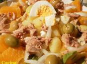 Ensalada patatas aguacates, atun naranjas