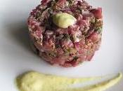 Tartar presa ibérica mayonesa mostaza