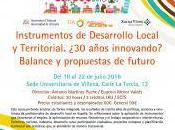 Curso: Instrumentos Desarrollo Local Territorial. años innovando? Balance propuestas futuro
