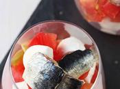 RECETA Ensalada tomate rosa, mozarella sardina cubo