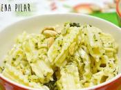 Pasta pesto brócoli almendra