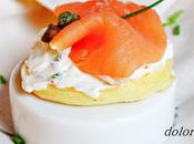 Blinis queso salmón