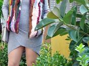 Vestido gris drapeado