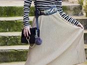 Golden Pleated Midi Skirt total look zara