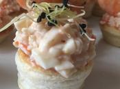 Tartaletas surimi gambas salsa cóctel
