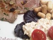 Ensalada cangrejo "MahnMac" chuleta cerdo