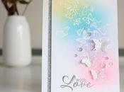 White embossing rainbow blending