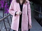 Abrigo rosa corte recto Lightinthebox