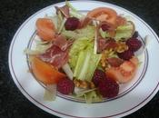 Ensalada jamón frambuesas