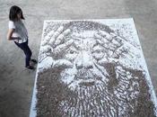 Artista crea asombroso retrato 20.000 semillas girasol