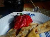 Filloas castaña rellenas crema hierbas