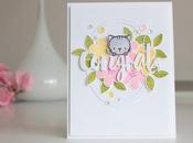 Congrats card with floral solid stamps