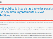 OMS: lista bacterias requieren nuevos antibióticos urgentemente