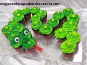 Cuatro imagenes originales pasteles hechos cupcakes