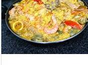 Paella marisco conejo