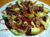 Ensalada aguacate glasé vinagre frambuesa