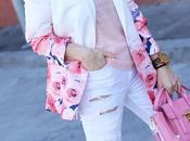 Primavera blazer flores mangas volantes