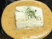 Bacalao crema patata, almendras aceite trufa