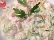 Espaguetis calabacín queso crema