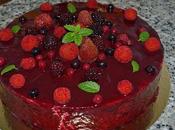 Tarta mousse frutas bosque