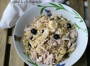 Ensalada trigo tierno pechuga pollo escabeche