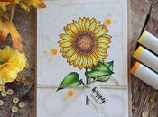 Copic Coloring: Sunflower Birthday Card