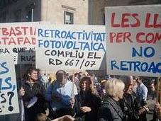 Manifestación Barcelona contra retroactividad fotovoltaica