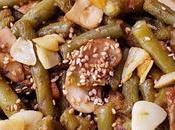 Judías verdes champiñones portobello