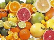 Frutas naranja, limón cítricos