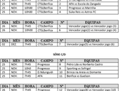 Calendario Segunda Fase Sub-15 Escuela Fútbol Angola