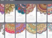 Bello Calendario 2,018 diseños Mandalas, listo par...