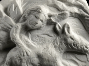 Cerámicas esculturas Marc Chagall acompañadas poema “Como bárbaro”.