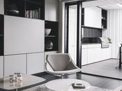 Serenidad blanco negro, diseño interior apartamento Nueva Zelanda