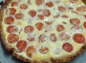 Quiche base avena queso cabra tomates cherry