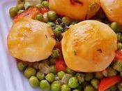 Papas horno guisantes
