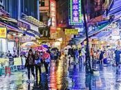 Walking rainy Hong Kong