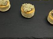 Volovanes paté alcachofas jamón crema queso