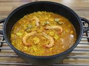 Arroz choco, gambas langostinos