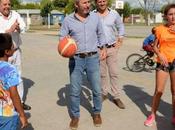 Frigerio, basquetbolista inaugurar obras Entre Ríos