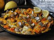 Receta paella mejillones merluza berberechos