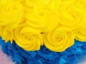 Layer cake rosas buttercream colores minion