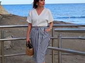 Falda midi rayas
